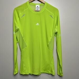 adidas Techfit Long‎ Sleeve Shirt Men's Neon Tee Reflective NWT Retail $65